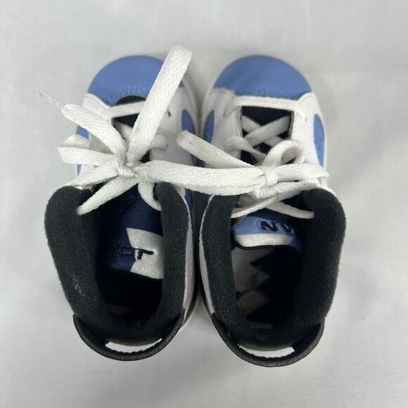 Nike Air Jordan 6 Retro UNC Toddler Shoes Size 5C White Blue DV3606-410 - Picture 8 of 10